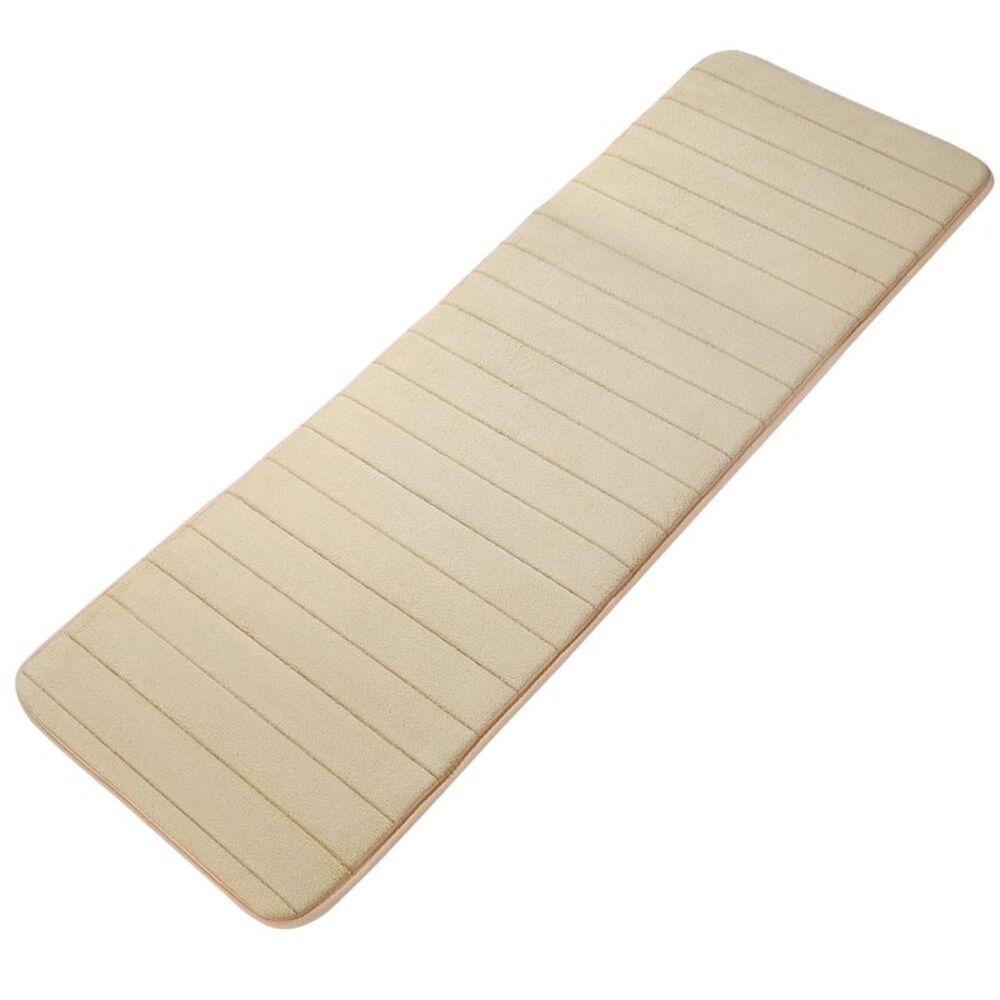 Memory Foam Bath Mat Absorbent Soft Runner Floor Mat 24" x 63" Beige